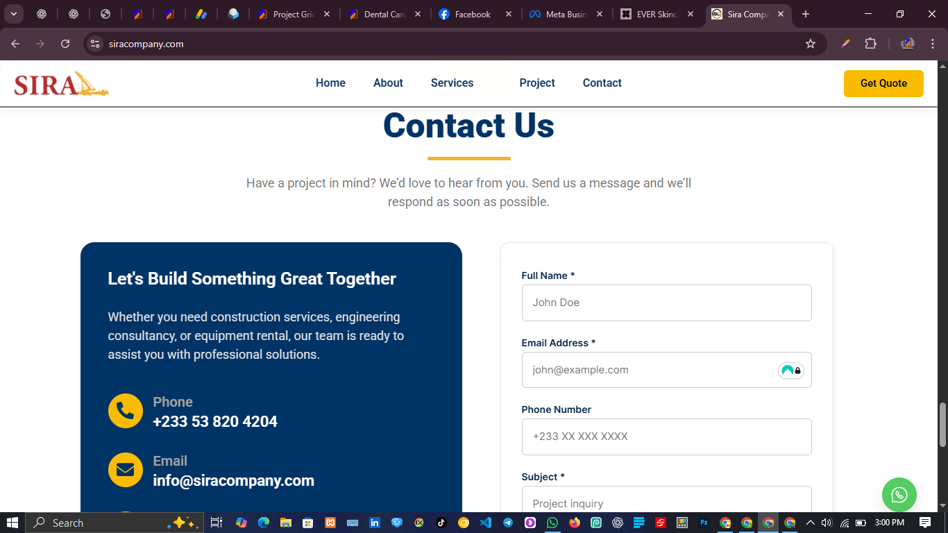 Sira Company – Business Website Design by DesignSynq