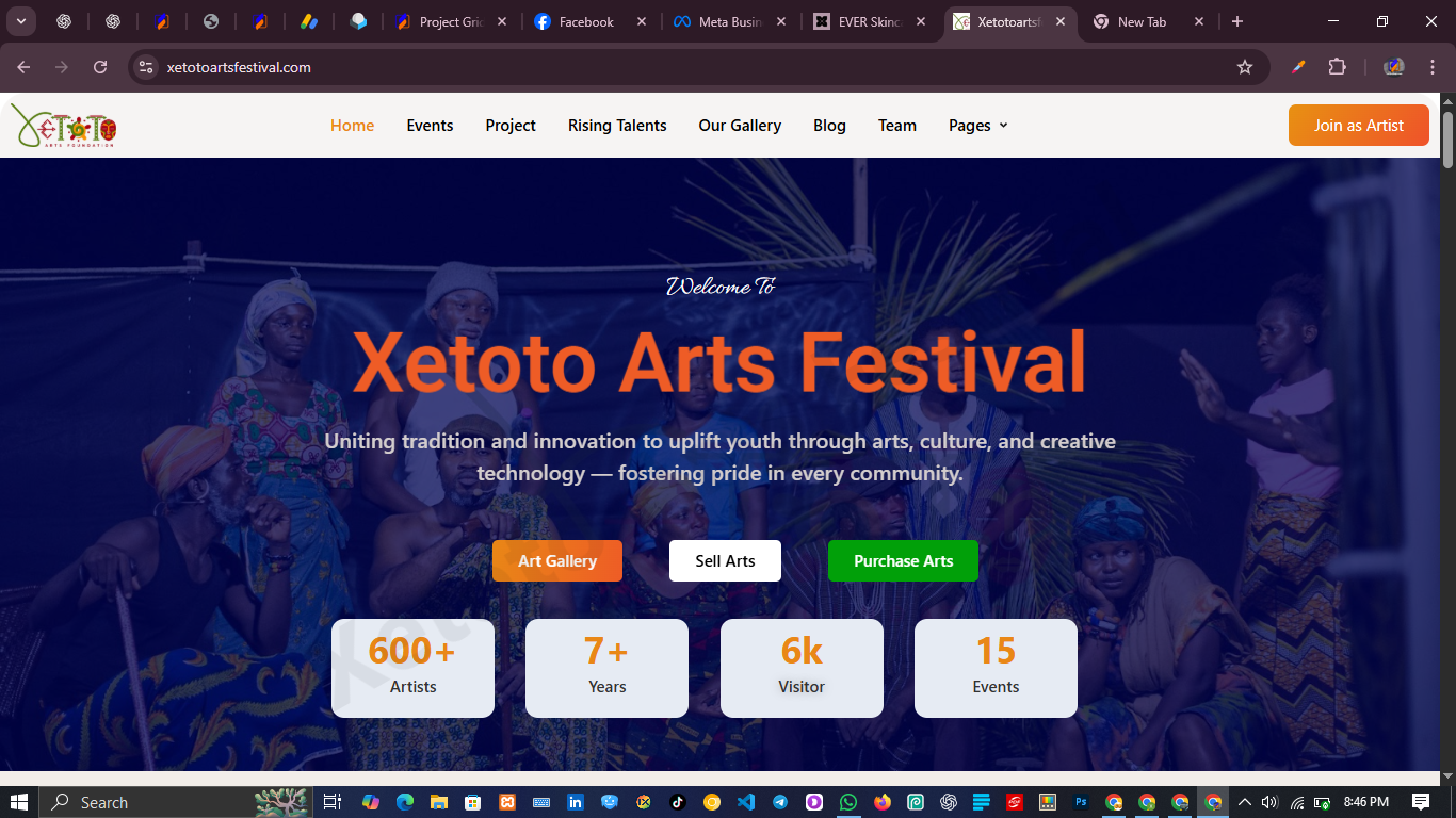 Festival & Events Web Design – Xetoto Arts Festival