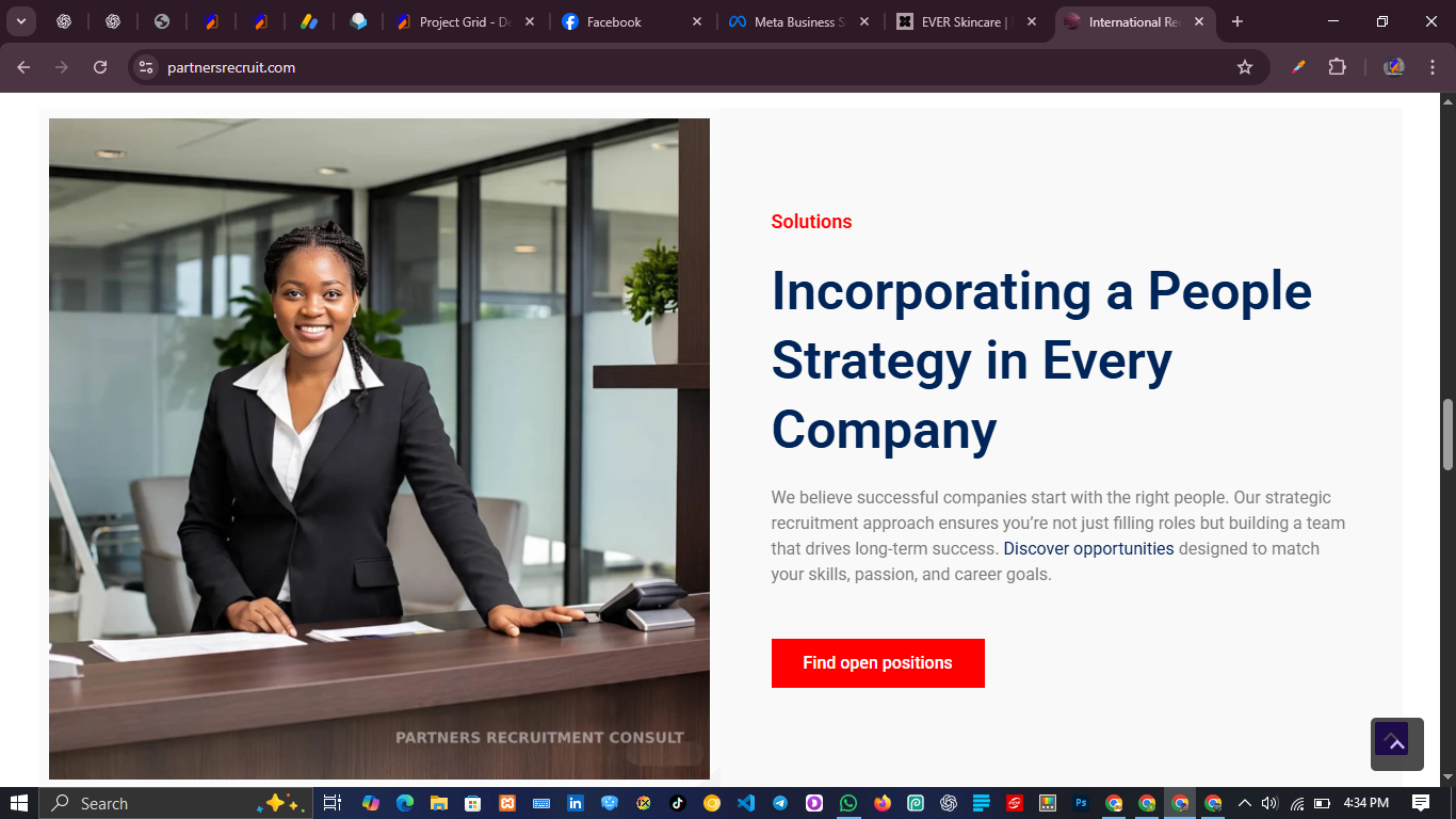 Recruitment Agency Web Design – Partners Recruit
